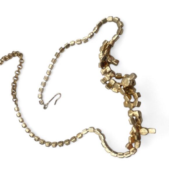 Vintage AB Aurora Borealis Rhinestone Gold-Tone Prong-Set Choker Necklace - Picture 9 of 10